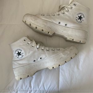 White Platform Lugged Converse